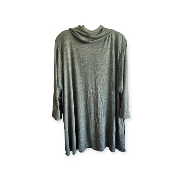 Zac & Rachel Woman Olive Green Cowl Neck Long Sleeve Stretch Top  2X - Picture 2 of 6
